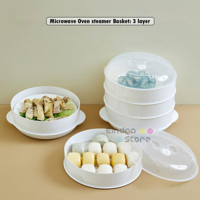 Microwave Oven Steamer Basket : 3Layer